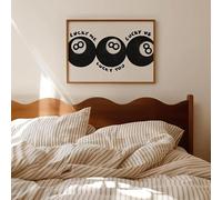 Rumlly Affiche murale 8 Ball noir et blanc - Impression sur toile vintage représentant une boule de billard pour bar Preppy ou décoration d'appartement Y2K (80 x 120 cm, sans cadre)