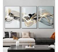 Rumlly Affiche murale de luxe nordique avec ruban, paysage abstrait moderne, tableau imprimé pour décoration de salon ou de maison (30 x 40 cm x 3,5 m, toile enveloppée)