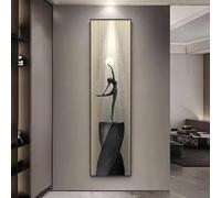 Rumlly Affiche sur toile de ballet moderne, peinture abstraite de danseuse, décoration murale d'entrée, impression d'image minimaliste élégante pour la maison (45x135cm/cadre intérieur)