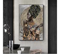 Rumlly Africain femme noire Figure toile peinture affiches et impressions HD photos d'art mural moderne pour salon décor à la maison 70x100 cm sans cadre