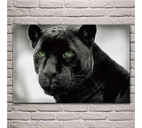Rumlly Animal Panthères Toile Peinture Panthère Noire Oeil Vert Fermer Regarder Affiches Sur Le Mur Photo Maison Salon Décoration 50x70cm Sans Cadre
