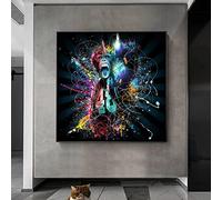 Rumlly Drôle Coloré Star Monkey Graffiti Art Toile Peinture Mur Affiches et Gravures Animaux Photos pour Salon Décor 70x70cm Sans Cadre
