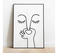 Rumlly Funny Bathroom Rules Posters Prints Toilet Humour Bad Smell Cute Line Wall Art Canvas Painting for Bathroom Home Decor 20X30cm No Frame