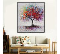 Rumlly Graffiti moderne arbre de vie toile peinture affiches et impression classique arbre coloré mur Art photo pour la décoration de la maison 70x70 cm sans cadre
