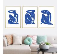 Rumlly Henri Matisse Impressions Abstraites Nus Bleus Affiches et Gravures Minimaliste Nu Féminin Art Toile Peinture Décoration Murale 50x70cmx3 Sans Cadre
