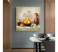 Rumlly Kitchen Wall Art Decor Painting Oranges Fruit Classic Still Life Pictures Print on Canvas Posters Dining Room Decoration(40x40cm/Frameless)