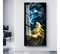 Rumlly Koi poisson Feng Shui carpe Lotus étang toile peinture affiches modernes et impressions mur Art photo pour salon décor à la maison 80x160 cm sans cadre