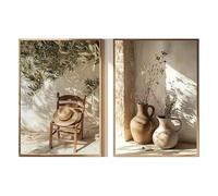 Rumlly Lot de 2 toiles décoratives modernes représentant des oliviers méditerranéens, paysages pour la chambre ou le salon (50 x 70 cm x 2 / sans cadre)