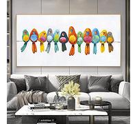 Rumlly Mignon perché petit oiseau nordique toile peinture salon affiches imprime photos murales moderne chambre d'enfant décor à la maison 60x120 cm sans cadre