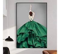 Rumlly Moderne abstrait vert robe femme toile peinture affiches et impressions beauté toile mur Art pour fille chambre décor à la maison 60x90 cm sans cadre