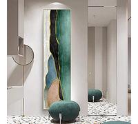 Rumlly Moderne Minimaliste Abstrait Vert Or Décor Peinture Couloir Dislocation Peinture Géométrique Bande Verticale Impressions Sur Toile 60x240cm Sans Cadre