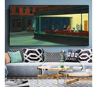 Rumlly Nighthawks d'Edward Hopper Peintures Célèbres Sur Le Mur Affiches D'art Et Gravures Photos Sur Toile pour La Décoration De Salon 70x140cm Sans Cadre