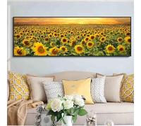Rumlly Peinture sur toile de paysage de fleurs modernes, affiches et impressions d'art mural extra large, images de tournesol, décoration de salon, de maison, 60x180 cm, sans cadre