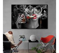 Rumlly Sexy Femme Affiche Fumer Peinture Toile Mur Art Photos Salon Moderne Décor À La Maison Verres Vin Cigarette Décoration Murale 30x40cm Sans Cadre