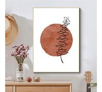 Rumlly Terracotta Sun Boho style Abstrait Toile Peinture Mur Art Affiches Salon Décoration Murale Fleur Plantes Ligne Art Prints 50x70cm Sans Cadre