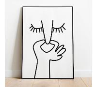 Rumlly Toilette Salle De Bains Mur Affiche Imprimer WC Drôle Minimaliste Noir Blanc Ligne Art Toile Peinture Humour Enfants Chambre Décor À La Maison 40x60 cm Sans Cadre