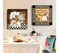 Rumlly Vintage Restaurant cuisinier peinture sur toile affiches et impressions dessins animés scandinaves mur Art photo cuisine chambre décor 30x30cmx2 sans cadre