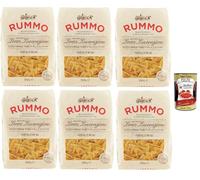 Rummo Farfalle N° 85, Durum Pâtes sémoraires, italiennes Pasta Italian Noodles 6x 500 g Pack + Italian Gourmet Polpa di Pomodoro 400 g
