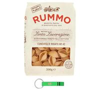 Rummo Pasta Conchiglie Rigate N°42 Lot de 24 pâtes à base de semoule de blé dur, pâtes italiennes 500 g + porte-clés Beni Culinari