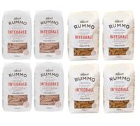 Rummo Pâtes complètes Lot d'essai 4 stylos rayés + 4 pâtes italiennes Fusilli ( 8 x 500 g)