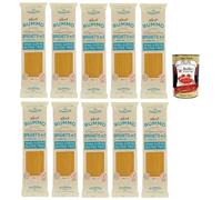 Rummo Pâtes, spaghettis, sans gluten, en bronze, sans glutéine, parfaites pour les personnes souffrant de la maladie cœliaque ou d'intolérance au gluten, 10 x 400 g, + Italian Gourmet polpa