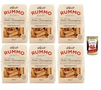 Rummo Penne Candela N° 77, Durum Pâtes sémoraires, italiennes Pasta Italian Noodles 6x 500 g Pack + Italian Gourmet Polpa di Pomodoro 400 g