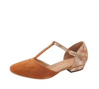 Rummos Femmes Chaussures de Danse Carol 026-168 - Cuir/Nubuck Marron/Tan - Largeur régulière - 2 cm Bloc Talon - Pointure: EUR 36