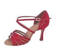 Rummos Femmes Chaussures de Danse Elite Celine 049 - Satin Rouge - Largeur régulière - 7 cm 70R Flare Talon - Pointure: EUR 39