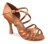 Rummos Femmes Chaussures de Danse R380 048 - Satin Dark Tan - Largeur régulière - 7 cm 70R Flare Talon - Pointure: EUR 38