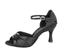 Rummos Femmes Chaussures de Danse R385 041 - Satin Noir - Largeur régulière - 6 cm 60R Flare Talon - Pointure: EUR 38,5
