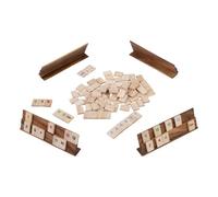 Rummy Jeu en Bois avec Tuiles Numérotées - Jeu de Stratégie avec Supports et Coffret en Bois - 2 à 4 Joueurs - Dès 8 Ans - 20,5 x 9,5 x 8 cm - Règles Incluses - Engelhart 350540
