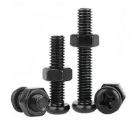 Rummyluck 200 pcs Ensemble de Boulons et Écrous, Assortiment de Vis à Tête Ronde Cruciforme M2x14mm avec Écrous Hexagonaux