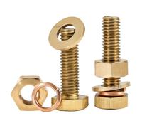 Rummyluck Assortiment Kit de Boulons Hexagonaux avec Écrous et Rondelles Plates/Élastique en Laiton M8x80mm (1 Set)