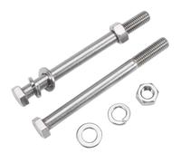 Rummyluck Assortiment Kit de Vis Boulons Hexagonaux (Partiellement Filetés) avec Écrous et Rondelles Plates/Élastique en Acier Inoxydable M12x220mm (1 Set)