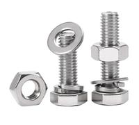 Rummyluck Assortiment Vis, Écrous et Rondelles en Acier inoxydable, Kit de Boulons Hexagonaux M14x100mm avec Écrous et Rondelles Plates/Élastique (1 Set)