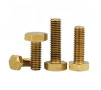 Rummyluck Boulons Hexagonaux en Laiton Vis à Tête Hexagonale Entièrement Filetées M4x20mm (10 pcs)