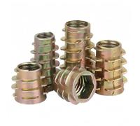 Rummyluck Insert Fileté Alliage de Zinc Écrou de Vis à Six Pans Creux Pour Meubles en Bois M8x15mm (10 pcs)