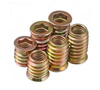 Rummyluck Insert Fileté en Acier au Carbone Écrous Inserts pour Meubles en Bois M8x15mm (20 pcs)