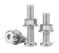 Rummyluck Jeu de Vis et Écrous en Acier Inoxydable 304, Vis à Six Pans Creux et Écrous Hexagonaux à Dentelée M8x80mm (2 Set)