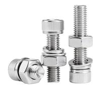 Rummyluck Kit Assortiment Vis à Tête Cylindrique à Six Pans Creux M12x100mm en Acier Inoxydable Jeu de Vis Boulons avec Écrous et Rondelles Plates/Élastique (1 Set)