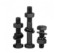 Rummyluck M12x45mm Assortiment Vis, Écrous et Rondelles, Kit de Boulons Hexagonaux en Acier Allié avec Écrous et Rondelles Plates/Élastique (2 Set)