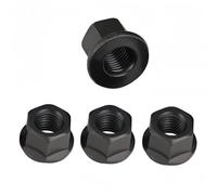 Rummyluck M16 Écrous à Bride, Écrou à Collerette en Acier au Carbone, Écrous de Serrage Hexagonaux M16 (4 pcs)