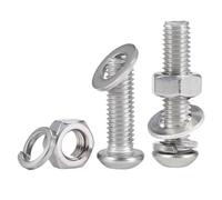 Rummyluck M3x100mm Kit Assortiment Vis Boulons à Tête Ronde à Six Pans Creux en Acier Inoxydable 304 avec Écrous Rondelles (10 Set)