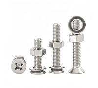 Rummyluck M3x100mm Kit de Vis a Tête Plate Cruciforme et Écrous et Rondelles Plates en Acier inoxydable (5 Set)