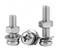 Rummyluck M3x100mm Kit de Vis a Tête Ronde Cruciforme et Écrous et Rondelles Plates/Élastique en Acier inoxydable (5 Set)