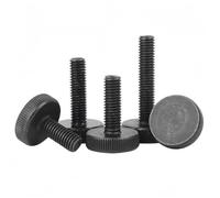 Rummyluck M6x10mm Vis Moletées Plate en Acier au Carbone Noir Vis de Serrage 10 Pièces
