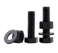 Rummyluck M8x80mm Assortiment Kit Nylon Boulons Hexagonaux, Ecrous Hexagonals et Rondelles Plates Noir (5 Set)