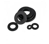 Rummyluck Rondelle Nylon Entretoise Plastique Ronde de Rondelle Plate Noir M2x5x1.0 mm (200 pcs)