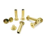 Rummyluck Vis Chicago Laiton Plaqué Rivets en Cuir pour Reliure en Cuir M5x50mm (20 pcs)