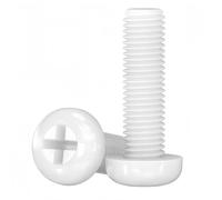 Rummyluck Vis Plastique Vis à Tête Ronde Cruciforme en Nylon Blanc M5x20mm (50 pcs)